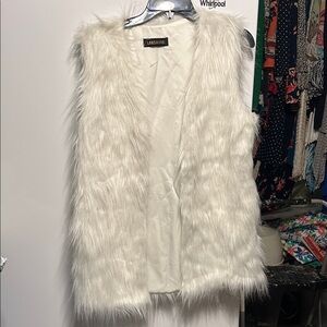 White Faux Fur Vest